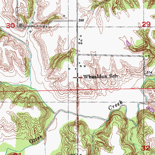 Topographic Map of Whealdon School (historical), IL