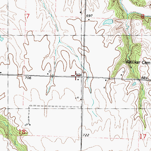 Topographic Map of Whites Grove School (historical), IL