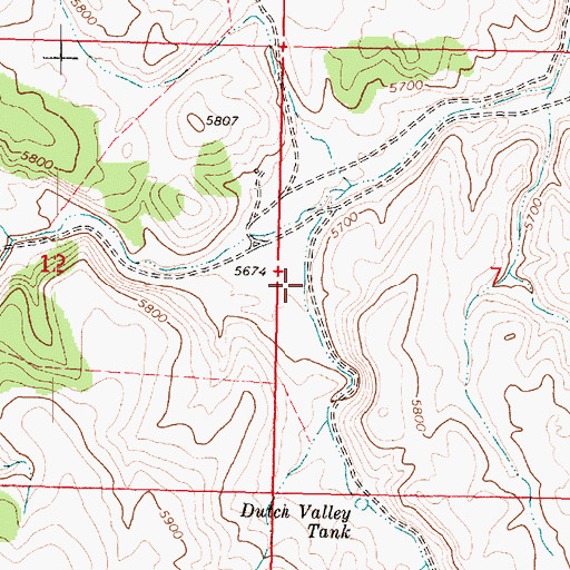 Topographic Map of Dutch Valley, AZ
