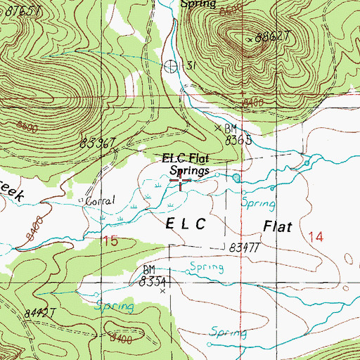 Topographic Map of ELC Flat Springs, AZ