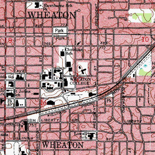 Topographic Map of Holmes School, IL