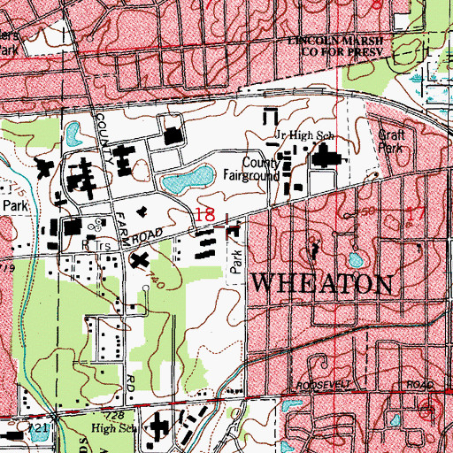 Topographic Map of Jefferson School, IL