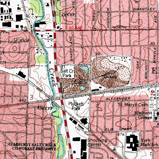 Topographic Map of Salt Creek Park, IL