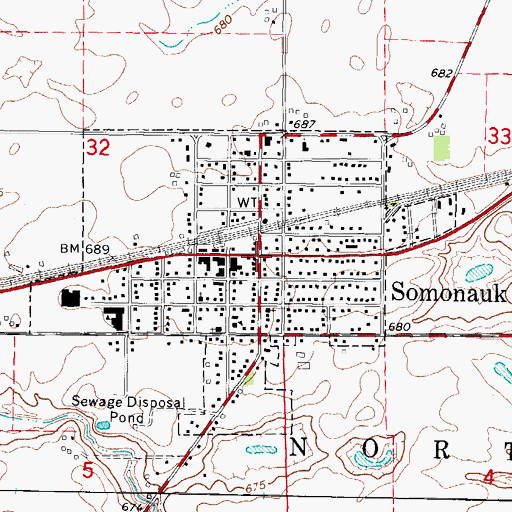 Topographic Map of Somonauk, IL