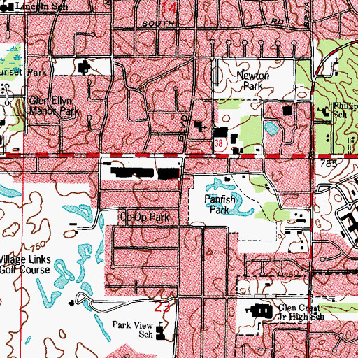 Topographic Map of Wagner School (historical), IL