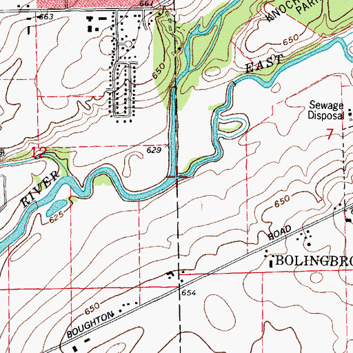 Topographic Map of West Branch Du Page River, IL