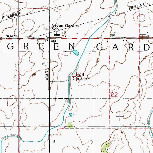 Topographic Map of Green Garden Country Club, IL