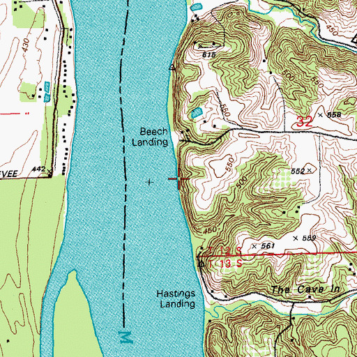Topographic Map of Beech Landing, IL