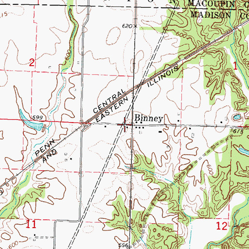 Topographic Map of Binney, IL