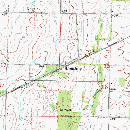 Topographic Map of Boothby, IL