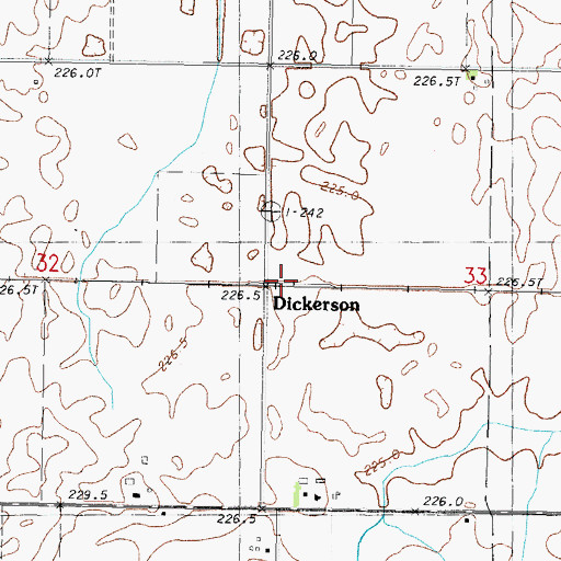 Topographic Map of Dickerson, IL