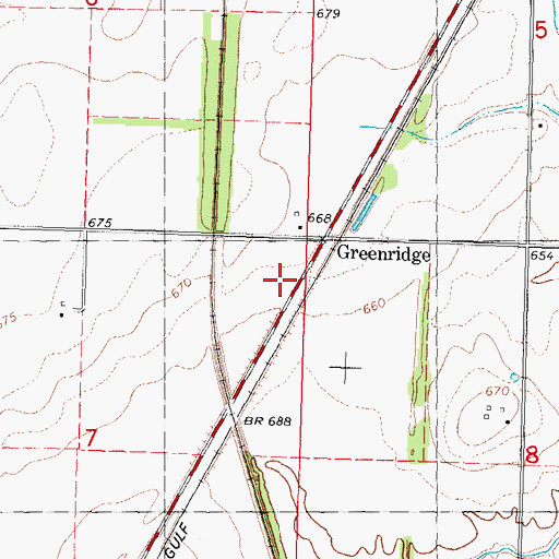 Topographic Map of Greenridge, IL
