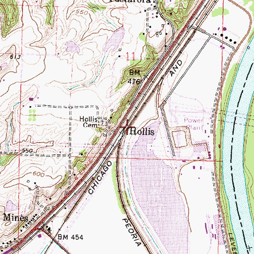 Topographic Map of Hollis, IL