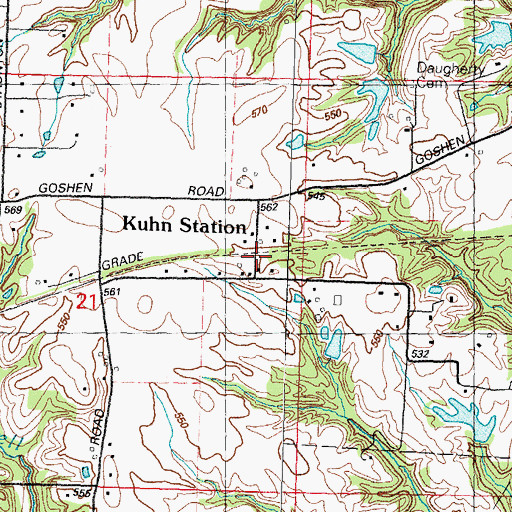 Topographic Map of Kuhn Station, IL