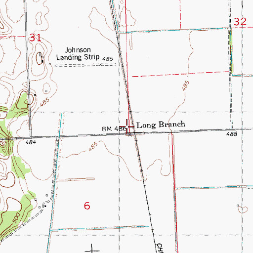 Topographic Map of Long Branch, IL