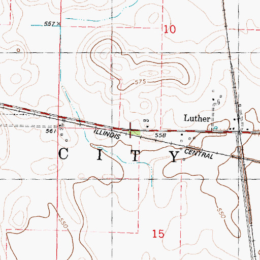 Topographic Map of Luther, IL
