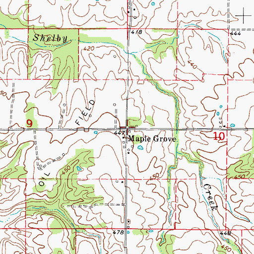 Topographic Map of Maple Grove, IL