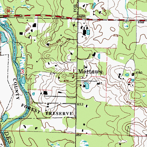 Topographic Map of Mettawa, IL