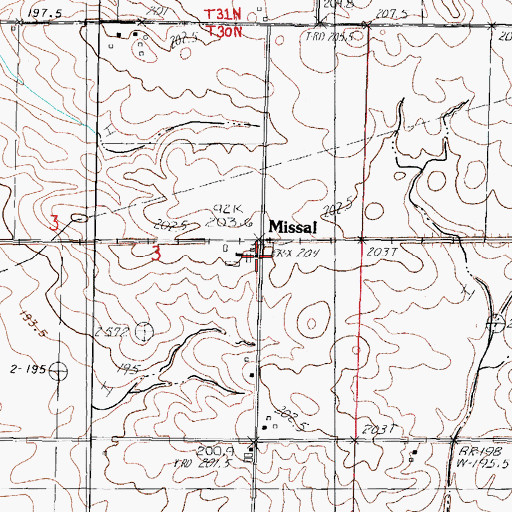 Topographic Map of Missal, IL