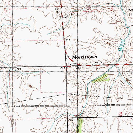 Topographic Map of Morristown, IL