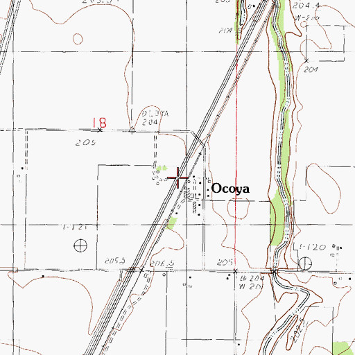 Topographic Map of Ocoya, IL