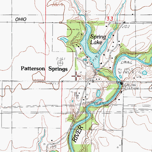 Topographic Map of Patterson Springs, IL