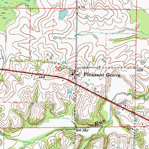 Topographic Map of Pleasant Grove, IL
