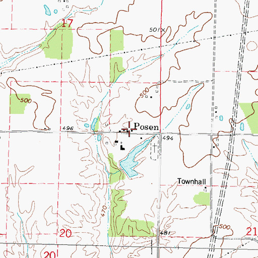 Topographic Map of Posen, IL