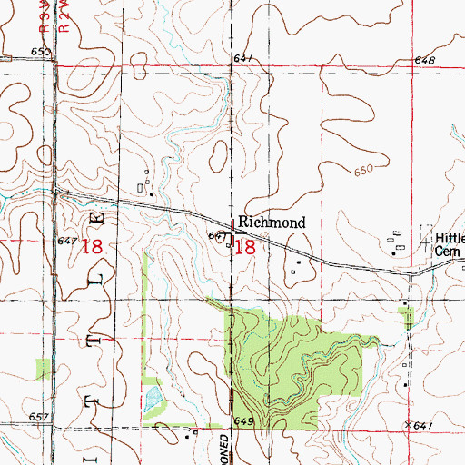 Topographic Map of Richmond, IL