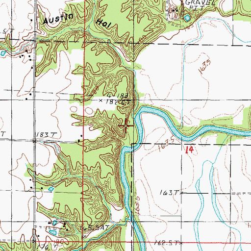 Topographic Map of Rocky Ford, IL