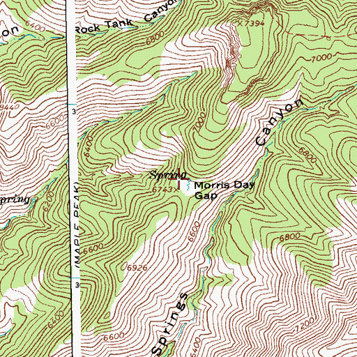 Topographic Map of Morris Spring, AZ