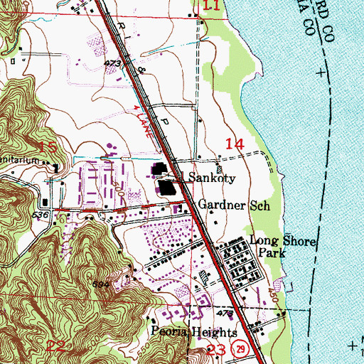Topographic Map of Sankoty, IL
