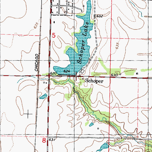 Topographic Map of Schoper, IL