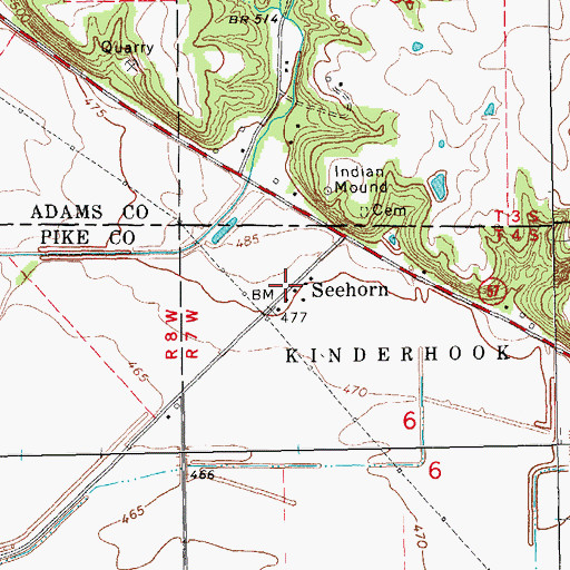 Topographic Map of Seehorn, IL