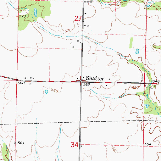 Topographic Map of Shafter, IL