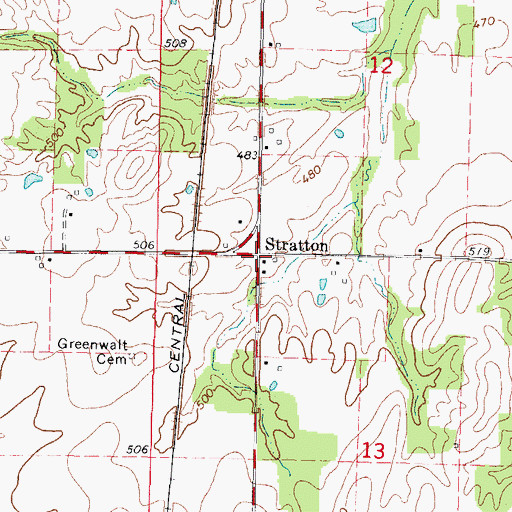 Topographic Map of Stratton, IL