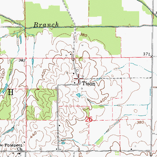 Topographic Map of Tison, IL