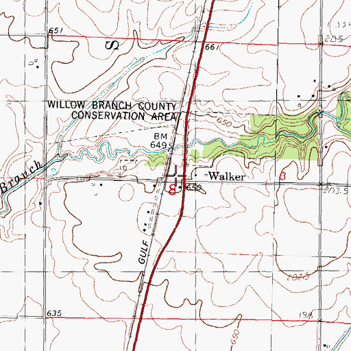 Topographic Map of Walker, IL