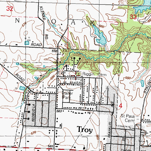 Topographic Map of Riggin Family Cemetery, IL