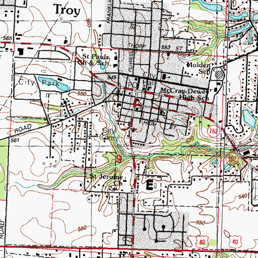 Topographic Map of Troy Presbyterian Church, IL