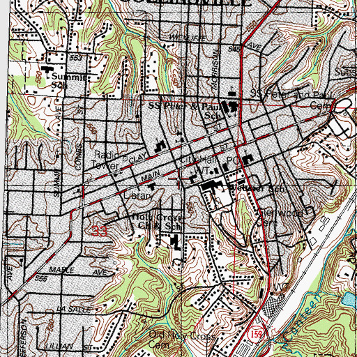 Topographic Map of Collinsville United Methodist Church, IL
