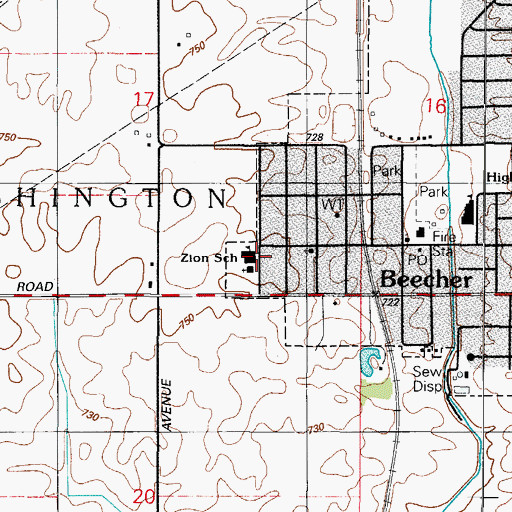 Topographic Map of Zion Lutheran School, IL