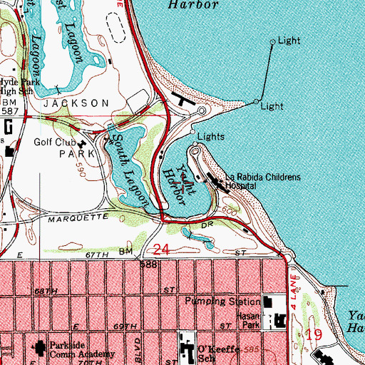 Topographic Map of Yacht Harbor, IL