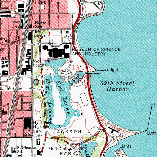 Topographic Map of Fifty-nineth Street Harbor, IL