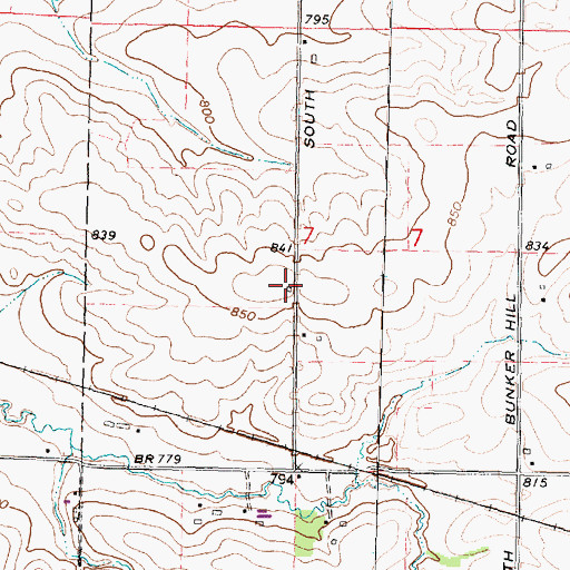 Topographic Map of Cherry Hill School (historical), IL