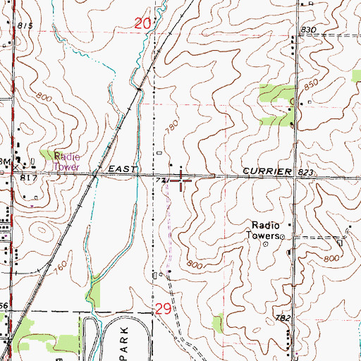 Topographic Map of Currier School (historical), IL