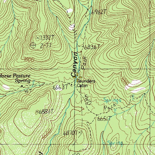 Topographic Map of Squirrel Spring, AZ