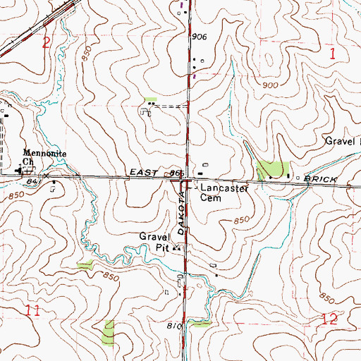 Topographic Map of Lancaster School (historical), IL