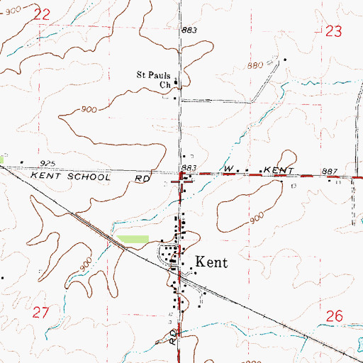 Topographic Map of Upper Kent School (historical), IL