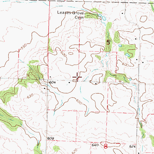 Topographic Map of Leases Grove School (historical), IL